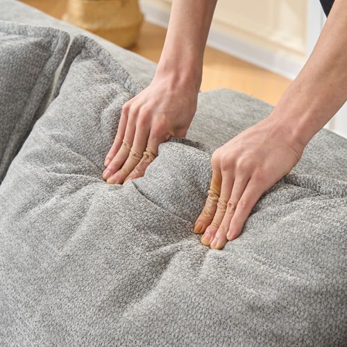 Chaiselongue 144x112x65 Cm, Sans Assemblage, En Tissu Chenille, Couleur Gris