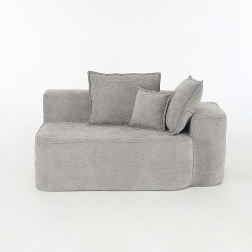 Canapé 2 Places, Prêt à L'emploi Sans Montage, Assise Moelleuse Avec Poches, Tissu Chenille, Gris