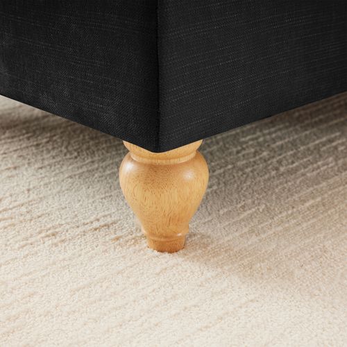 Canapé Modulable 194x140x93 Cm, 2 Places, 2 Styles Avec Jupe Amovible, Pouf, Chenille, Couleur Noir