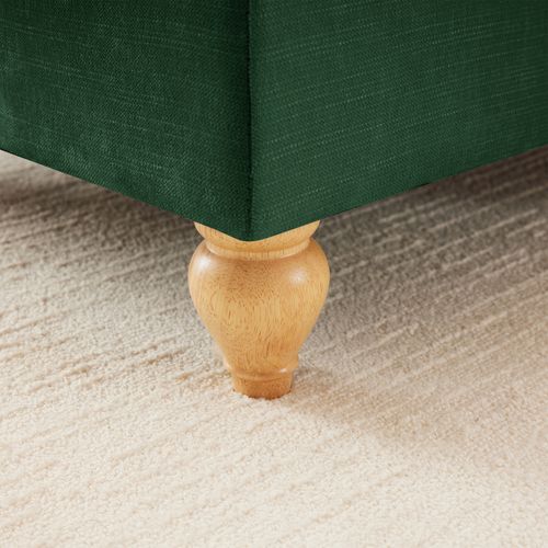 Canapé Modulable 2 Places, 194x140x93 Cm, Double Design Jupe Amovible Et Pouf Mobile, Chenille, Vert