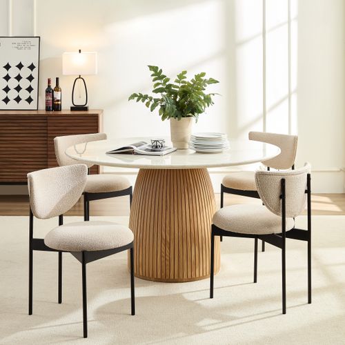 Lot De 2 Chaises Repas 47x47x76 Cm, Sans Accoudoirs, Métal Et Tissu, Beige+noir, Charge 130 Kg