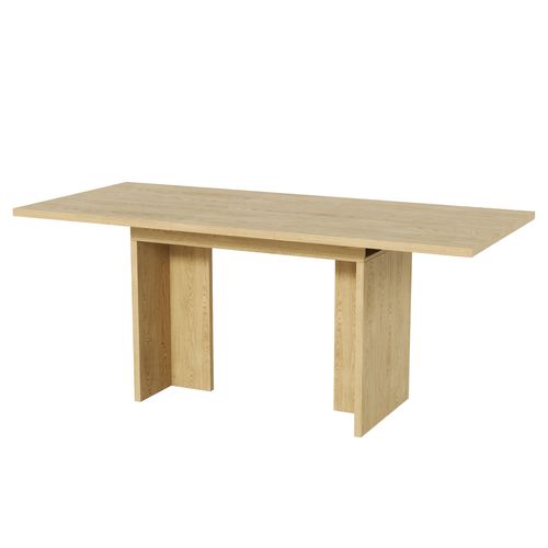 Table à Rallonge 140/180x80 Cm, Pour 6 à 8 Personnes, Rangement Sous Table, Mdf, Couleur Bois