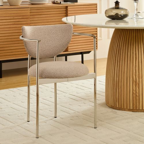 Lot De 2 Chaises 47x47x76 Cm, Dossier Avec Accoudoirs, Tissu Et Acier, Couleur Kaki