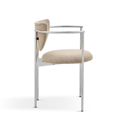 Lot De 2 Chaises 47x47x76 Cm, Dossier Avec Accoudoirs, Tissu Et Acier, Couleur Kaki