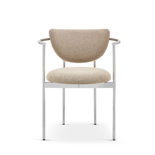 Lot De 2 Chaises 47x47x76 Cm, Dossier Avec Accoudoirs, Tissu Et Acier, Couleur Kaki