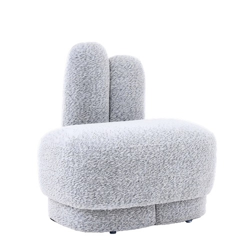 Pouf Lapin 54x41.5x54 Cm, Siège Enfant Et Repose-pieds, Tissu Et Mousse, Gris