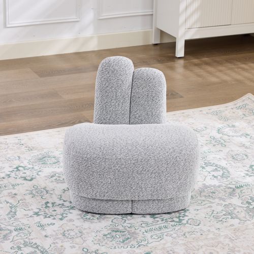 Pouf Lapin 54x41.5x54 Cm, Siège Enfant Et Repose-pieds, Tissu Et Mousse, Gris
