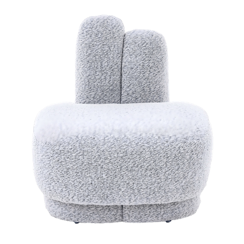 Pouf Lapin 54x41.5x54 Cm, Siège Enfant Et Repose-pieds, Tissu Et Mousse, Gris