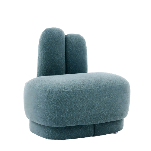 Pouf Enfant 54x41.5x54 Cm, Forme Lapin Avec Oreilles Brodées, Léger Et Stable En Tissu Et Bois, Vert