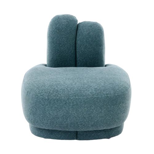 Pouf Enfant 54x41.5x54 Cm, Forme Lapin Avec Oreilles Brodées, Léger Et Stable En Tissu Et Bois, Vert