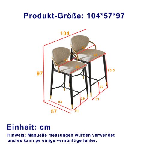 Lot De 2 Tabourets De Bar, Hauteur Réglable, Dossier Et Repose Pieds, Tissu Chenille, Brun+noir