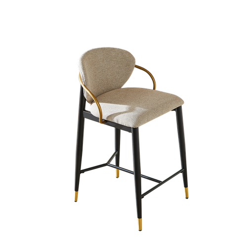 Lot De 2 Tabourets De Bar, Hauteur Réglable, Dossier Et Repose Pieds, Tissu Chenille, Brun+noir