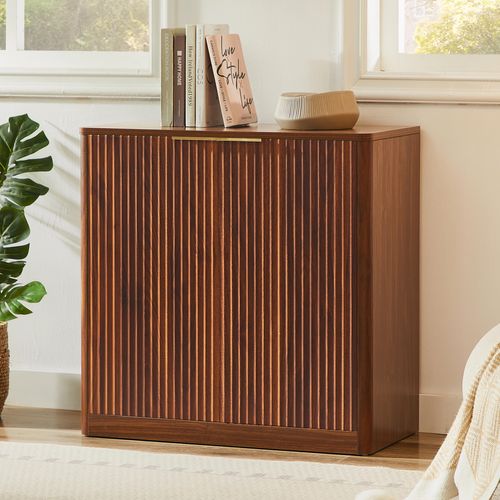 Buffet Bas 80x39.8x80 Cm, Rangement Avec Étagères Réglables, Panneau De Particules, Marron