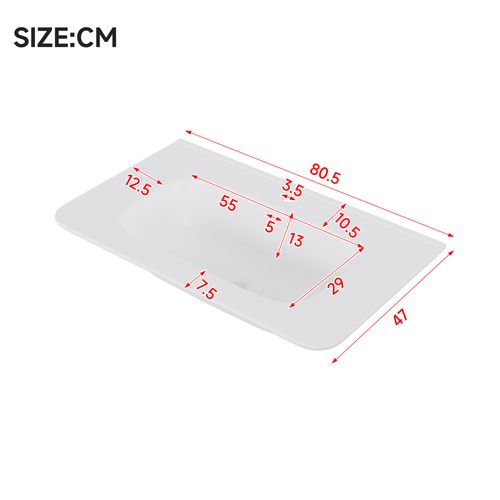 Meuble Vasque 80,5x47,5x51 Cm, LED Détecteur Mouvement, Mdf Laqué, Vasque Céramique, Vert