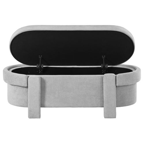 Banc Coffre 121,5x49x44,5 Cm, Rangement Avec Couvercle, Structure En Bois, Fleece, Gris