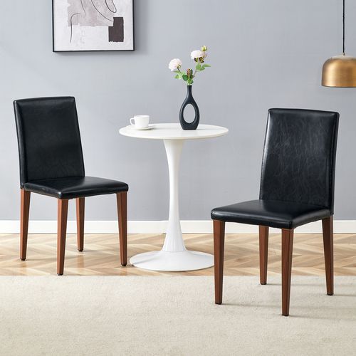 Lot De 2 Chaises De Salle à Manger, H 90 Cm, Confort Ergonomique, Métal, Noir Et Marron