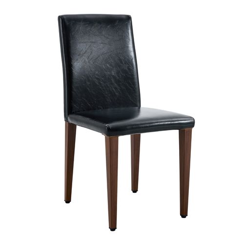 Lot De 2 Chaises De Salle à Manger, H 90 Cm, Confort Ergonomique, Métal, Noir Et Marron
