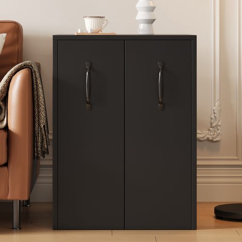 Meuble De Rangement à Roulettes 52x50x75 Cm, Modules Réversibles, Panneau De Particules, Noir