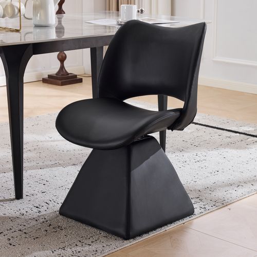 Chaise dossier carré noire Bolero lot de 4