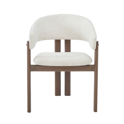 Lot De 2 Chaises Avec Accoudoirs, Dimensions 61.5x52.5x83 Cm, Métal, Tissu Lin, Brun+beige