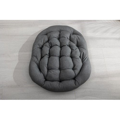 Fauteuil à Bascule En Rotin Tressé, Coussin Épais 15 Cm, Cadre Acier, Gris