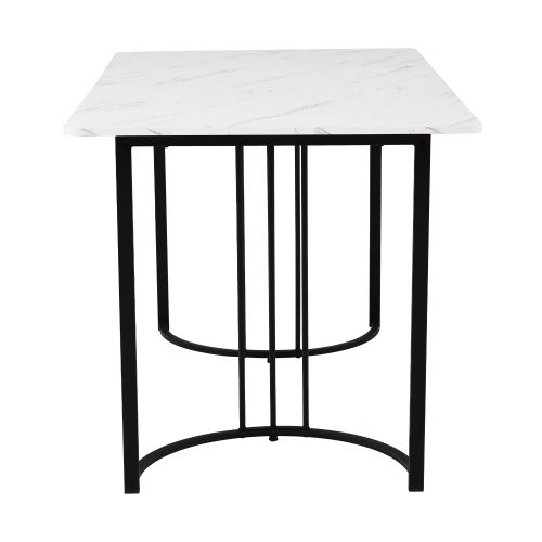 Ensemble Table Et Chaises, Table à Manger 140 Cm Avec Pieds Métal Et 4 Chaises En Velours Brun