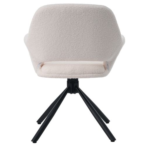 Chaise Pivotante En Sherpa, Lot De 4, Avec Accoudoirs, Blanc
