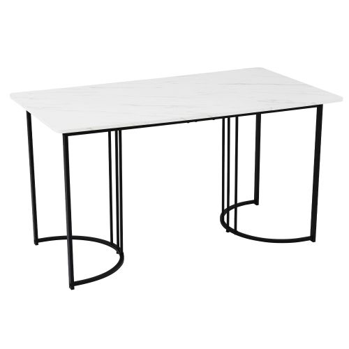 Ensemble Table Et Chaises, Table à Manger Avec Pieds Métal Noir Et 4 Chaises En Velours Vert