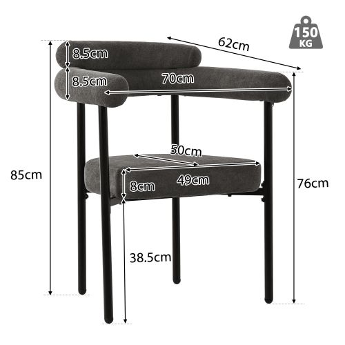 Ensemble Table Et Chaises, Table à Manger 140x80x75cm Avec Pieds Métal Et 4 Chaises En Velours Gris