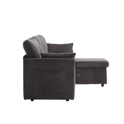 Canapé D’angle Convertible Modulable 3 Places Avec Coffre Et Méridienne Réversible