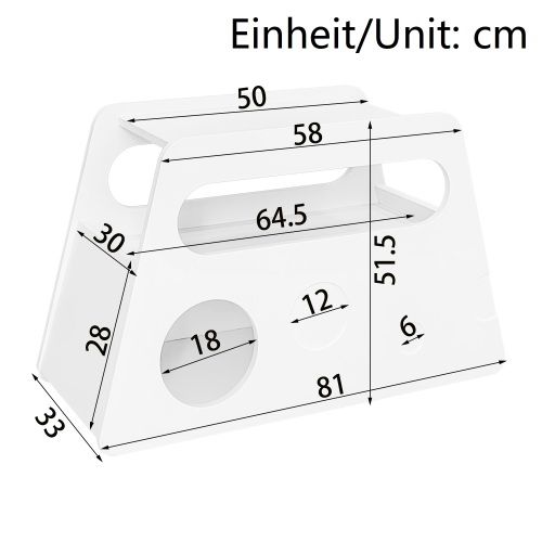 Table Basse Blanche, Table D'appoint Mobile 81x33x51,5 Cm Avec Roulettes Et Coins Arrondis