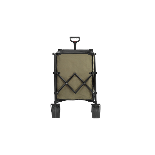 Chariot Pliant XXL 300 L Vert Avec Grandes Roues Tout-terrain, Poignée Auto-rebond Et Porte-gobelets