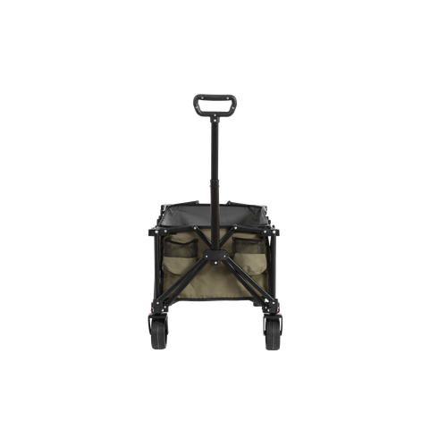 Chariot Pliant Utilitaire Vert Avec Roues Tout-terrain, Poignée Réglable, Acier, 80 L