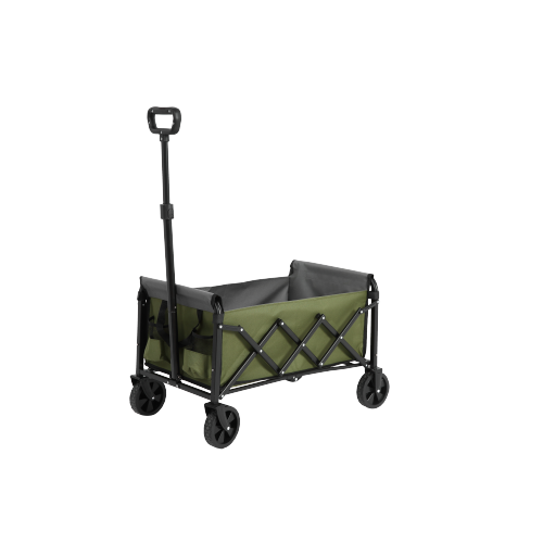 Chariot Pliant De Plage Et Camping Avec Roues Amovibles 70 L Acier Vert