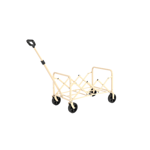 Chariot De Transport Pliant à Roulettes Amovibles 70 L Acier Beige