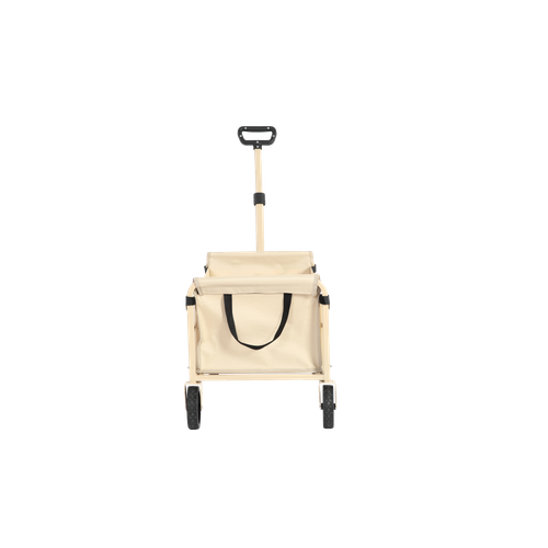 Chariot De Transport Pliant à Roulettes Amovibles 70 L Acier Beige