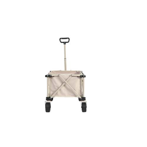 Chariot Pliant Beige 80 L En Acier, Roues Tout-terrain Amovibles, Poignée Réglable