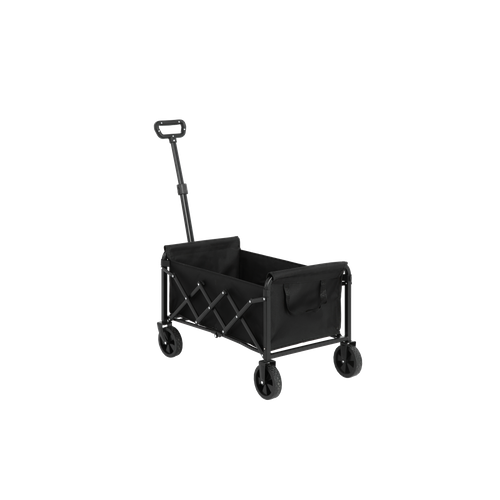 Chariot De Transport Pliant Acier Noir, 70 L, 60 Kg, Roues Amovibles, Poignée Auto-rebond