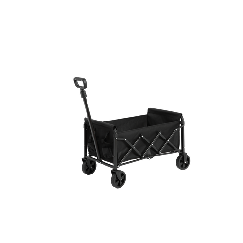 Chariot De Transport Pliant Acier Noir, 70 L, 60 Kg, Roues Amovibles, Poignée Auto-rebond