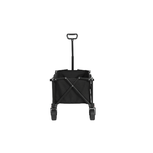 Chariot Pliant Noir Tout-terrain, Structure Acier, 80 L, Charge 60 Kg