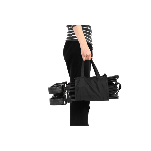 Chariot Pliant Noir Tout-terrain, Structure Acier, 80 L, Charge 60 Kg