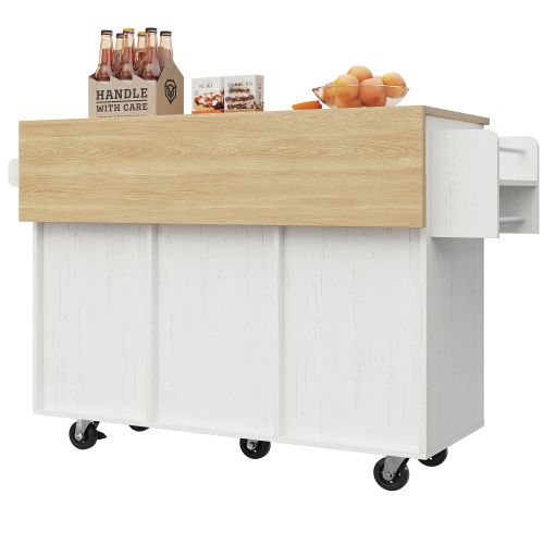 Desserte De Cuisine à Roulettes Avec Plateau Rabattable, En Mdf Et Métal, Blanc