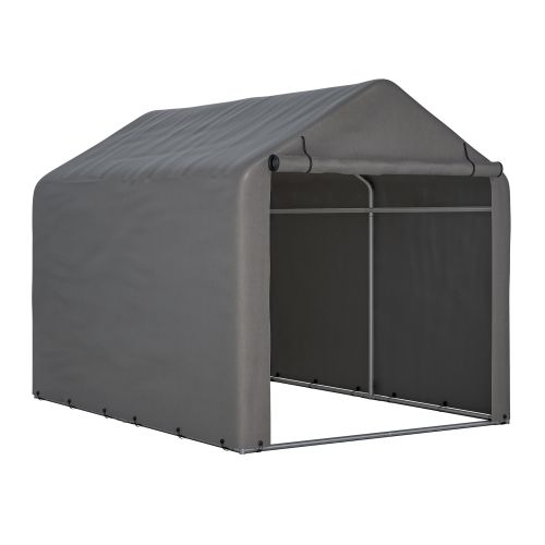 Abri à Vélo Gris 160x220x165 Cm En Pe Imperméable Avec Porte Enroulable