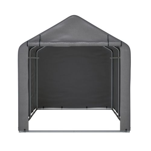 Abri à Vélo Gris 160x220x165 Cm En Pe Imperméable Avec Porte Enroulable