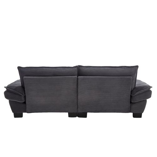Canapé 2 Places En Velours Gris Foncé Assise Ultra Profonde