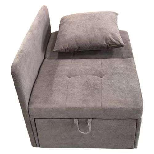 Canapé Convertible 3-en-1 En Lin Gris Avec Dossier 5 Positions