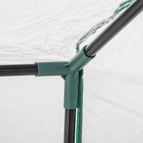 Mini Serre De Jardin à Film Pvc Transparent Avec Fenêtre Zippée 120x60x60 Cm, Structure Acier