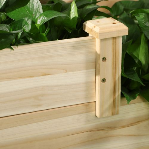 Carré Potager Escalier 3 Niveaux En Bois De Sapin Naturel 108x88x36 Cm