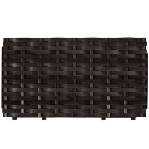 Carré Potager Surélevé Effet Rotin Brun 40x40x44 Cm En Plastique Hdpe, Avec Drainage