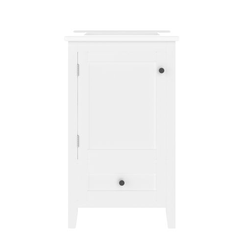 Meuble Vasque Avec Vasque En Céramique, Tiroir Silencieux, Étagère Réglable, Blanc